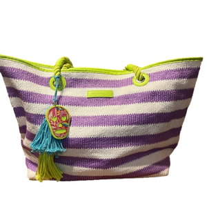 Vera Bradley Large Purple Striped Tote